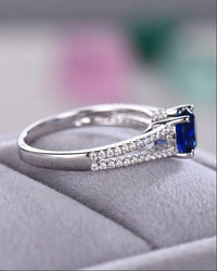 1.75 CT Round Cut Blue Sapphire 925 Sterling Silver Split Shank Anniversary Gift Ring