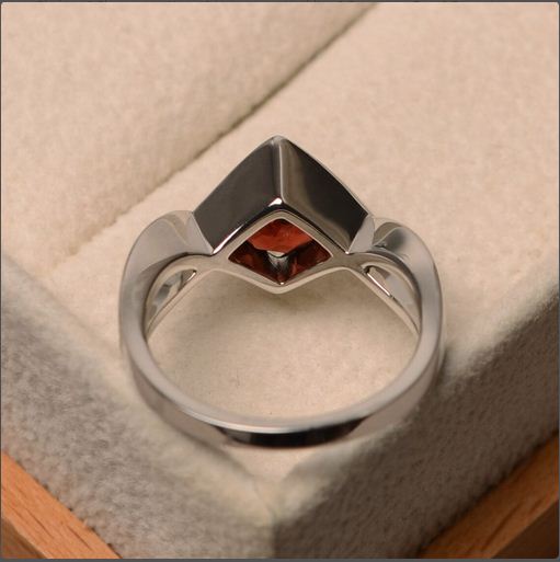 1.00 Ct Round Cut Red Garnet 925 Sterling Silver Infinity Promise Ring