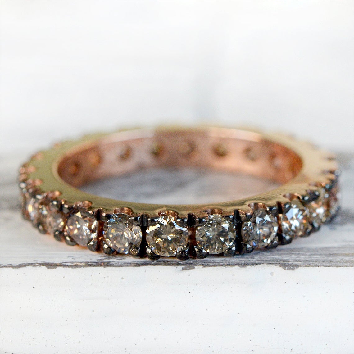 1 CT 925 Sterling Silver Round Cut Diamond Wedding Promise Band Ring