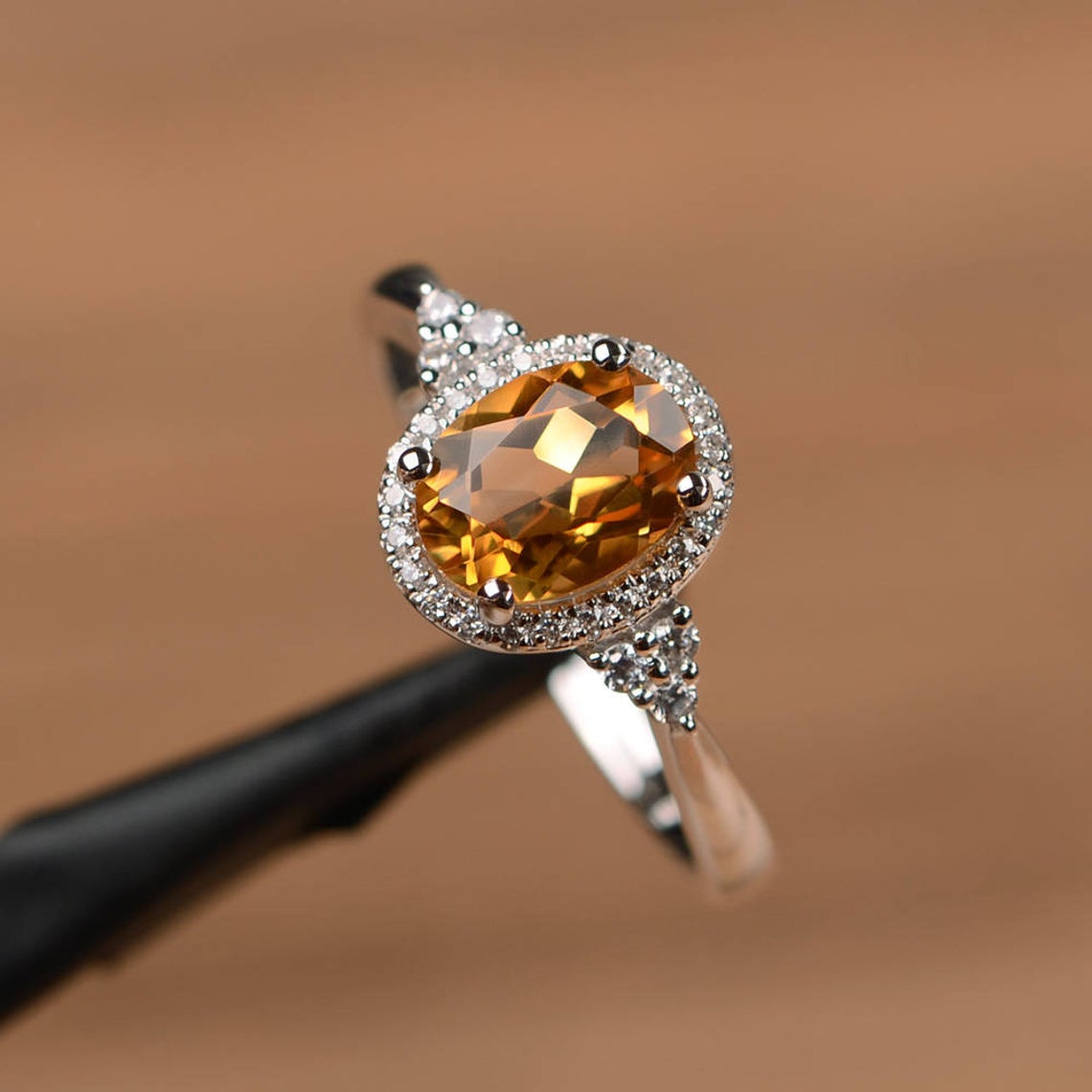 1 CT 925 Sterling Silver Oval Cut Diamond Promise Engagement Ring