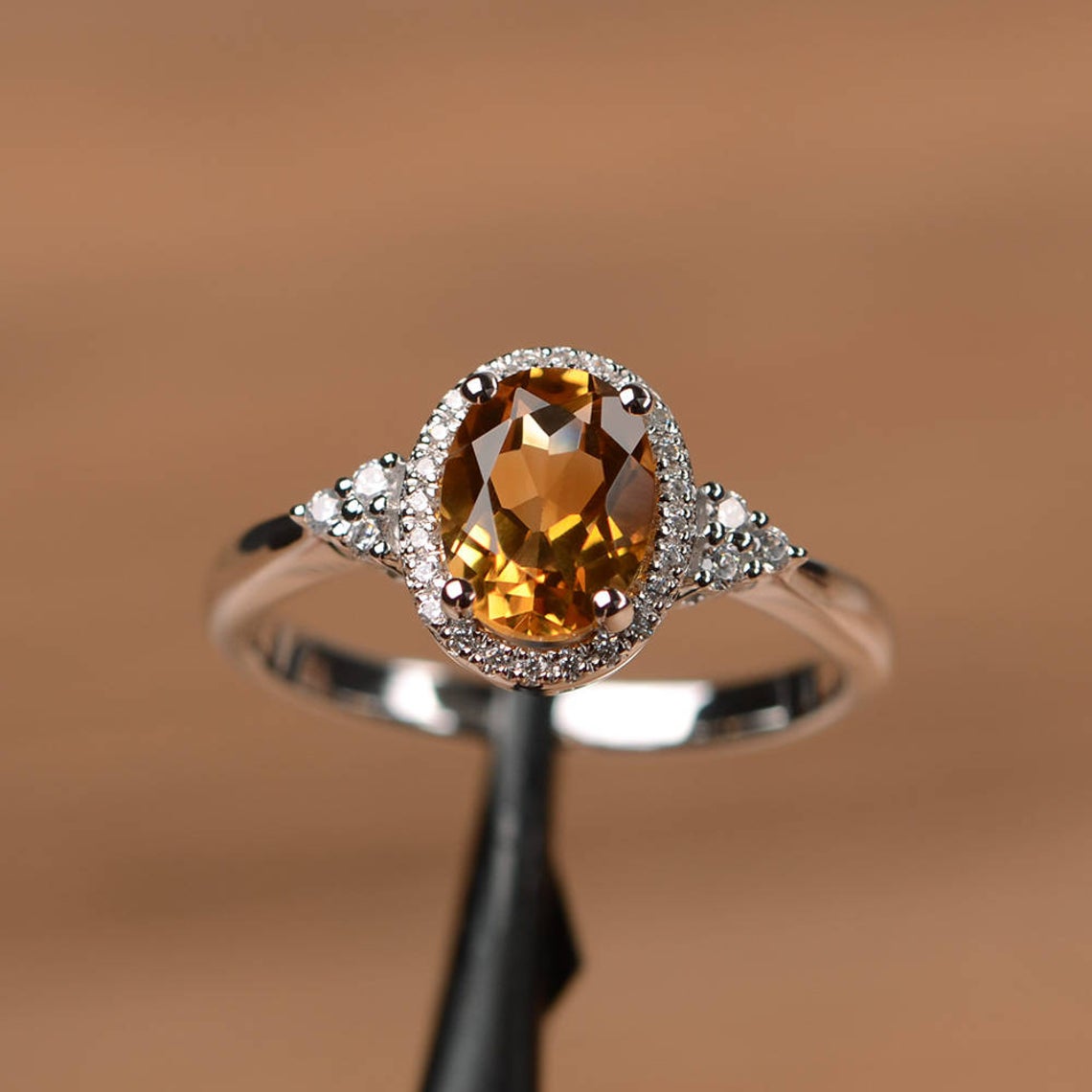 1 CT 925 Sterling Silver Oval Cut Diamond Promise Engagement Ring