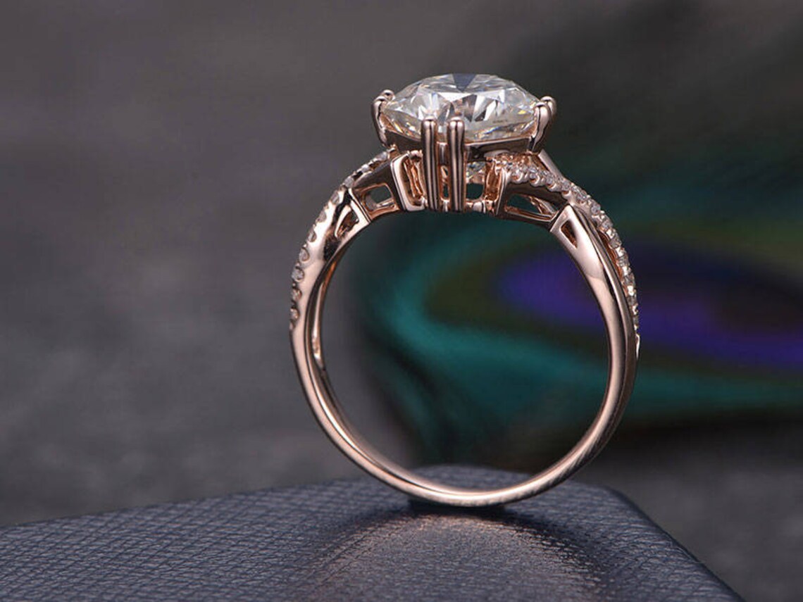 1 CT Cushion Cut Rose Gold Over On 925 Sterling Silver Infinity Engagement Ring