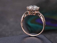 1 CT Cushion Cut Rose Gold Over On 925 Sterling Silver Infinity Engagement Ring