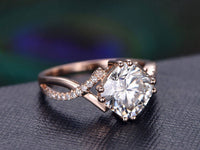 1 CT Cushion Cut Rose Gold Over On 925 Sterling Silver Infinity Engagement Ring