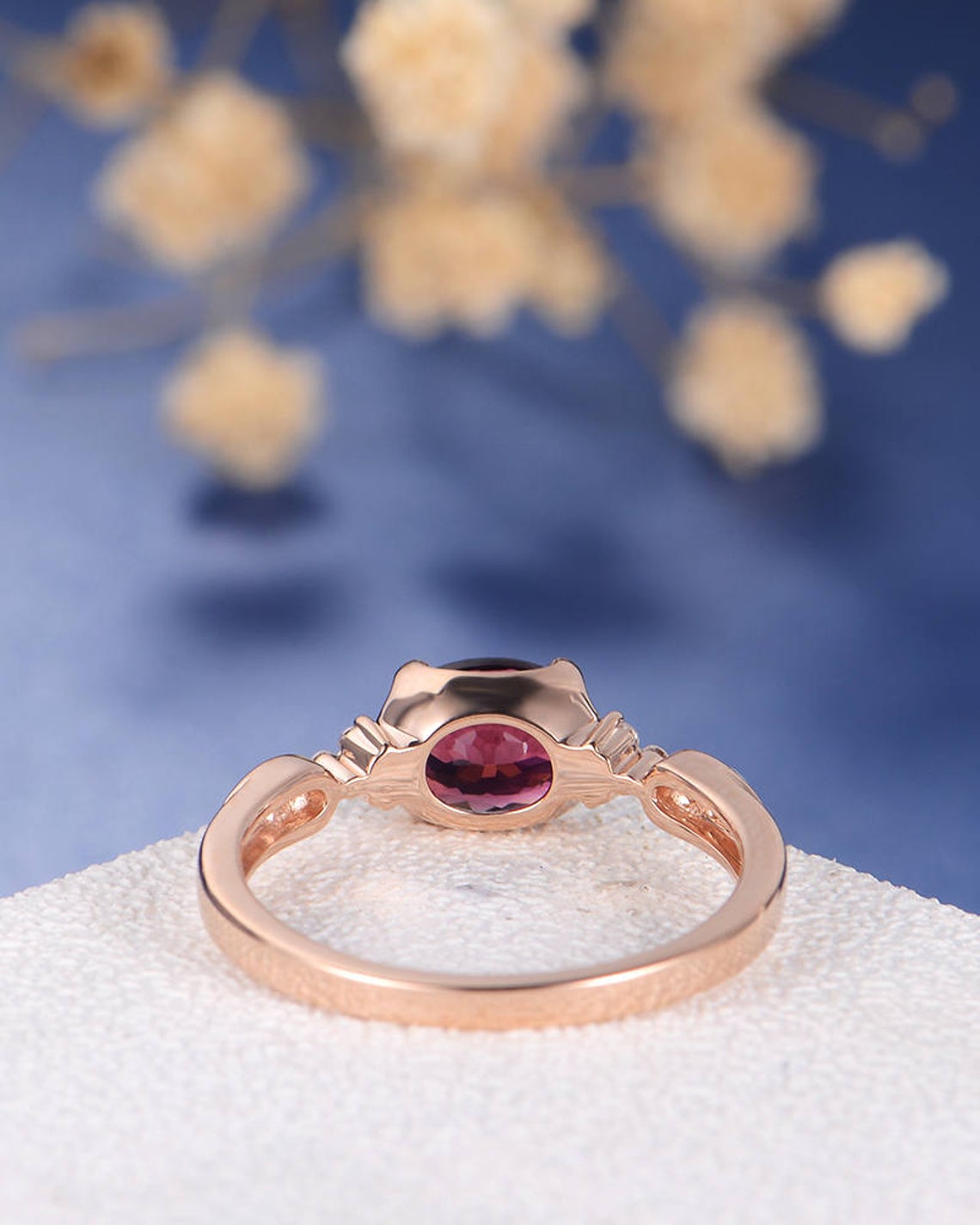 1.75 Ct Oval Cut Pink Tourmaline 925 Sterling Silver Solitaire W/Accents Anniversary Ring