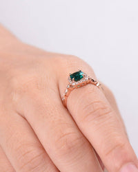 2.20 Ct Cushion Cut Green Emerald Halo Engagement Ring 925 Sterling Silver