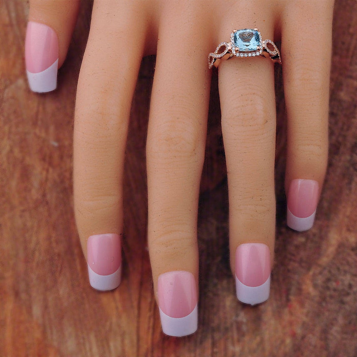 2 CT Cushion Cut Aquamarine Diamond 925 Sterling Silver Halo Engagement Ring