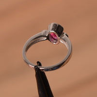 1.50 Ct Oval Cut Ruby Bezel Set Three-Stone Promise Ring In 925 Sterling Silver