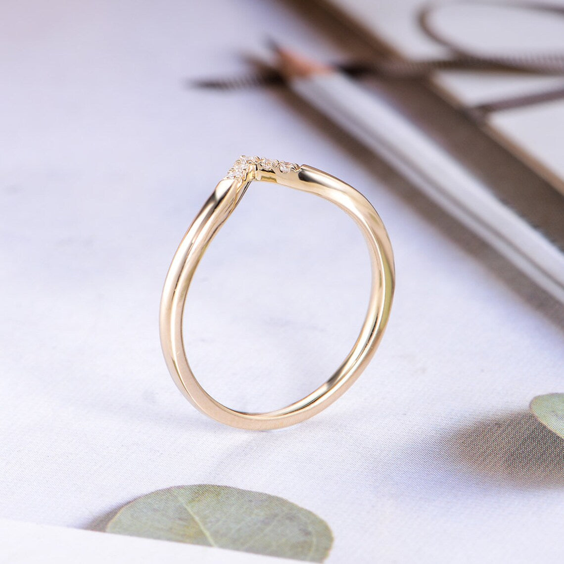 0.25 Ct Round Cut White CZ Diamond Yellow Gold Over On 925 Sterling Silver Bridal Five Stone Ring