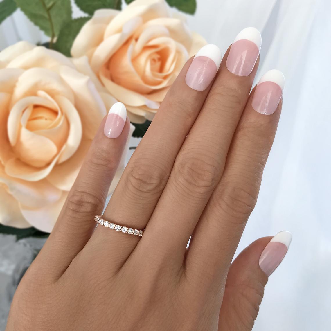 1 CT Round Cut Diamond Rose Gold Over On 925 Sterling Silver Full Eternity Band Ring