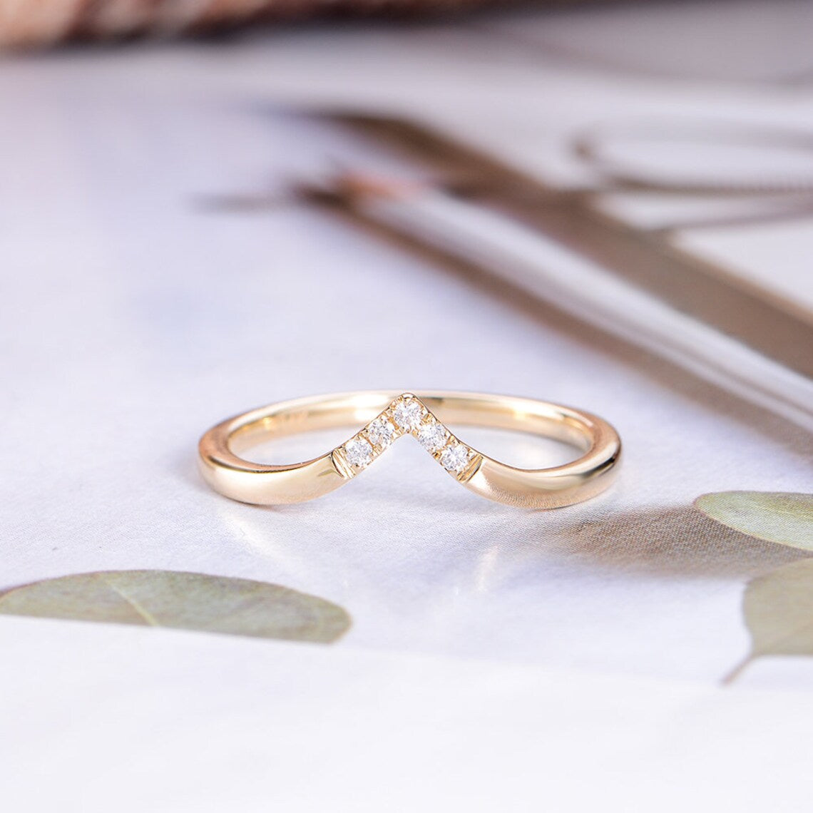 0.25 Ct Round Cut White CZ Diamond Yellow Gold Over On 925 Sterling Silver Bridal Five Stone Ring