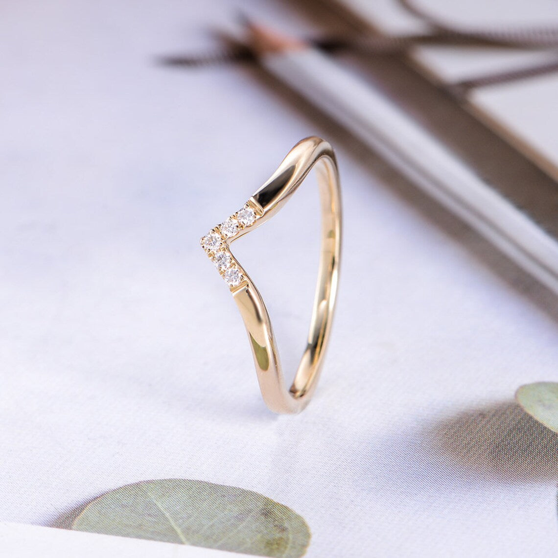 0.25 Ct Round Cut White CZ Diamond Yellow Gold Over On 925 Sterling Silver Bridal Five Stone Ring