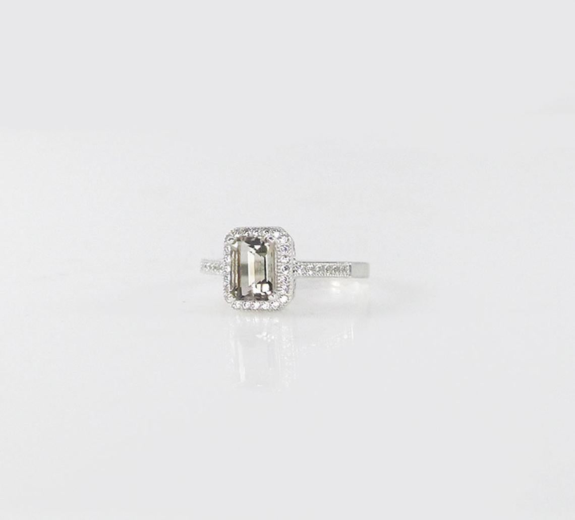 1 CT Emerald Cut Diamond 925 Sterling Silver Women's Halo Engagement Ring