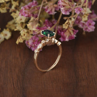 1.75 Ct Cushion Cut Green Emerald 925 Sterling Silver Solitaire W/Accents Engagement Ring