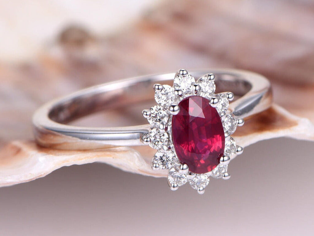 Heart Cut Red Ruby Engagement Wedding Ring in Sterling Silver – shine of  diamond