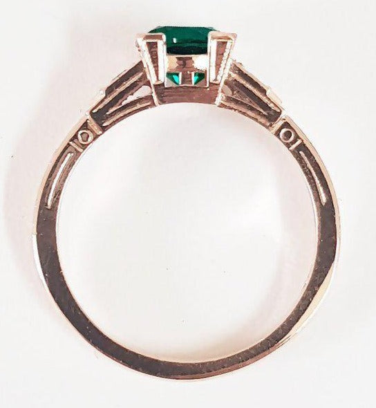 2 CT Round Cut Green Emerald Diamond 925 Sterling Silver Engagement Ring