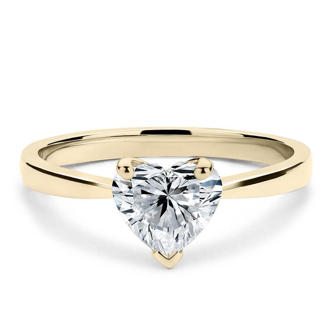 2 CT 925 Sterling Silver Heart Cut Diamond Wedding Solitaire Anniversary Ring