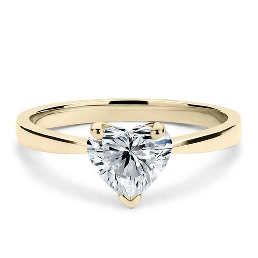 2 CT 925 Sterling Silver Heart Cut Diamond Wedding Solitaire Anniversary Ring