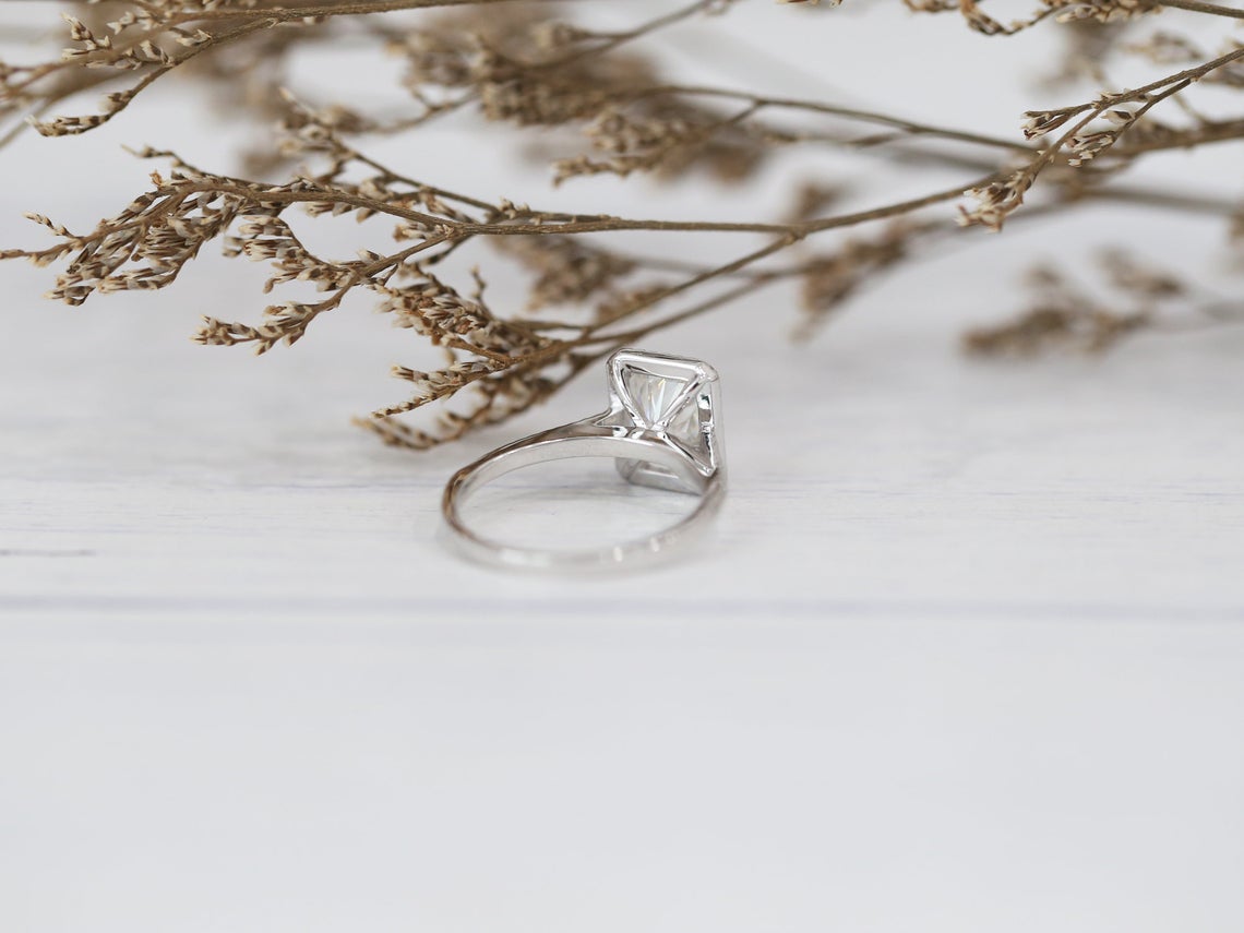 1 CT Radiant Cut Diamond 925 Sterling Silver Halo Engagement Ring