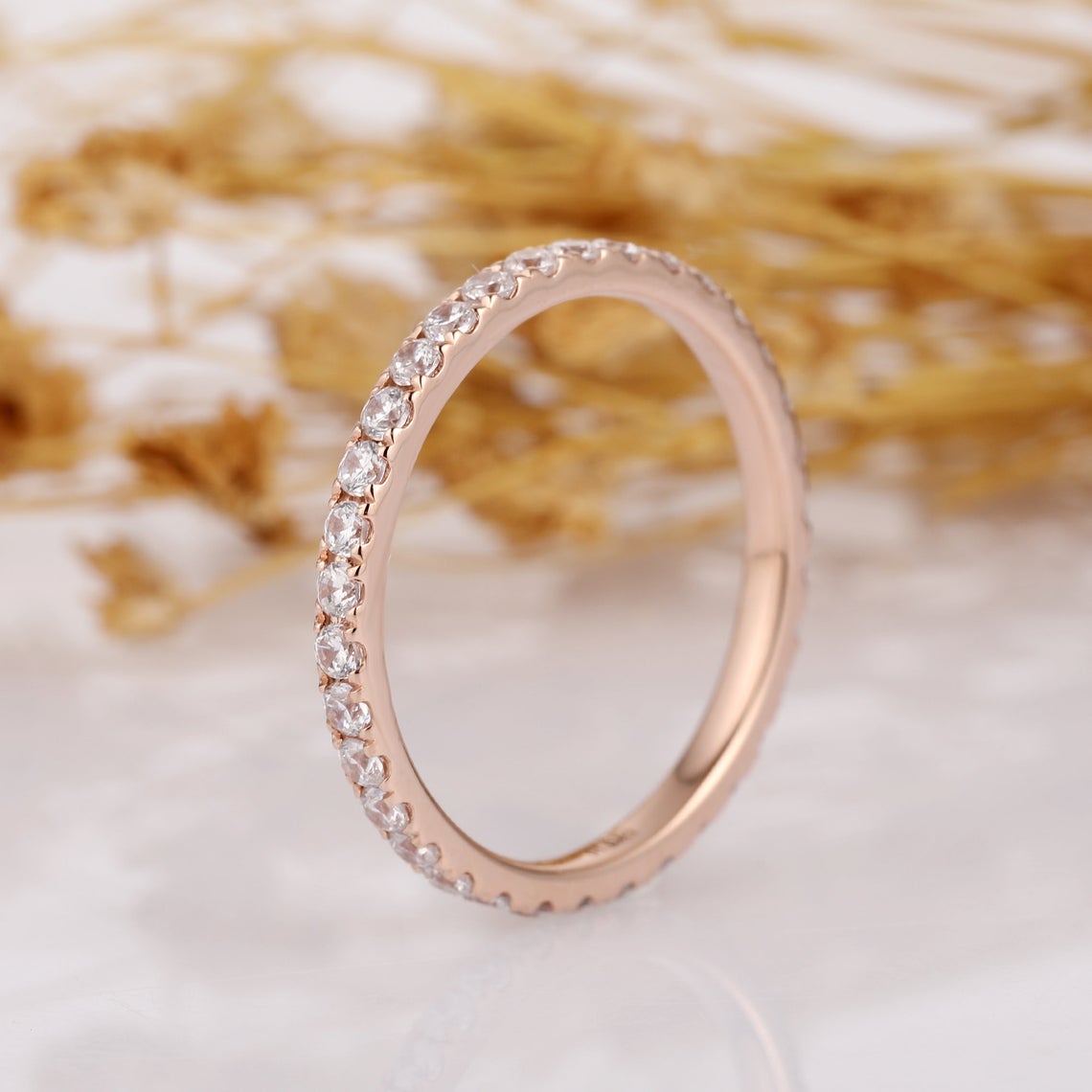 1 CT Round Cut Diamond 925 Sterling Silver Full Eternity Wedding Band Ring