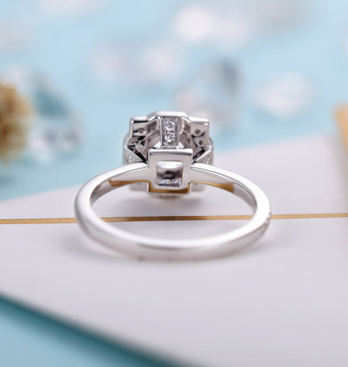 1 CT Round Cut White Gold Over On 925 Sterling Silver Vintage Halo Anniversary Gift For Her