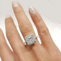 2.70 CT Princess Cut Diamond 925 Sterling Silver Halo Engagement Ring