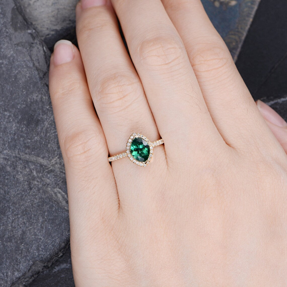 2.25 Ct Marquise Cut Green Emerald 925 Sterling Silver Anniversary Gift Ring