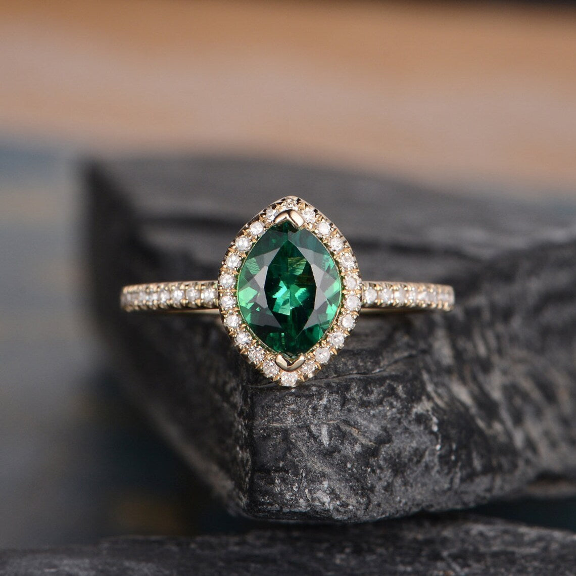 2.25 Ct Marquise Cut Green Emerald 925 Sterling Silver Anniversary Gift Ring