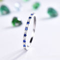 1.20 Ct Round Cut Blue Sapphire & White CZ Half Eternity Engagement Band Ring In 925 Sterling Silver