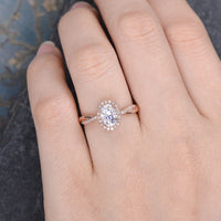 1 CT Oval Cut Diamond Rose Gold Over On 925 Sterling Silver Halo Twist Infinity Women Anniversary Ring