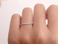 0.25 CT Round Cut Diamond 925 Sterling Silver Full Eternity Wedding Band Ring