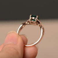 2.10 Ct Pear Cut Green Emerald Rose Gold Over On 925 Sterling Silver Infinity Anniversary Ring