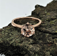 2 CT Round Cut Morganite Diamond 925 Sterling Silver Engagement Solitaire Ring