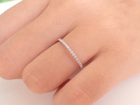 0.25 CT Round Cut Diamond 925 Sterling Silver Full Eternity Wedding Band Ring