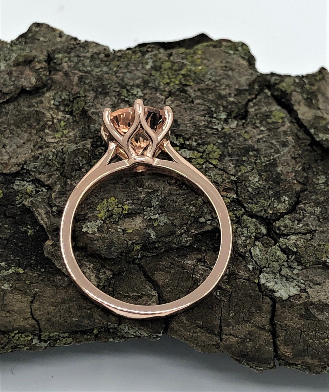 2 CT Round Cut Morganite Diamond 925 Sterling Silver Engagement Solitaire Ring