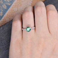 1.20 Ct Round Cut Green Emerald 925 Sterling Silver Infinity Promise Gift Ring