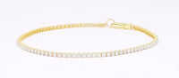 1 CT Round Cut Diamond Yellow Gold Over On 925 Sterling Silver Tennis 7" Bracelet For Women