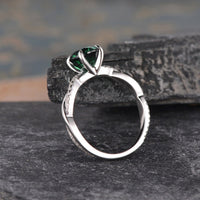 1.20 Ct Round Cut Green Emerald 925 Sterling Silver Infinity Promise Gift Ring