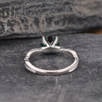 1.20 Ct Round Cut Green Emerald 925 Sterling Silver Infinity Promise Gift Ring