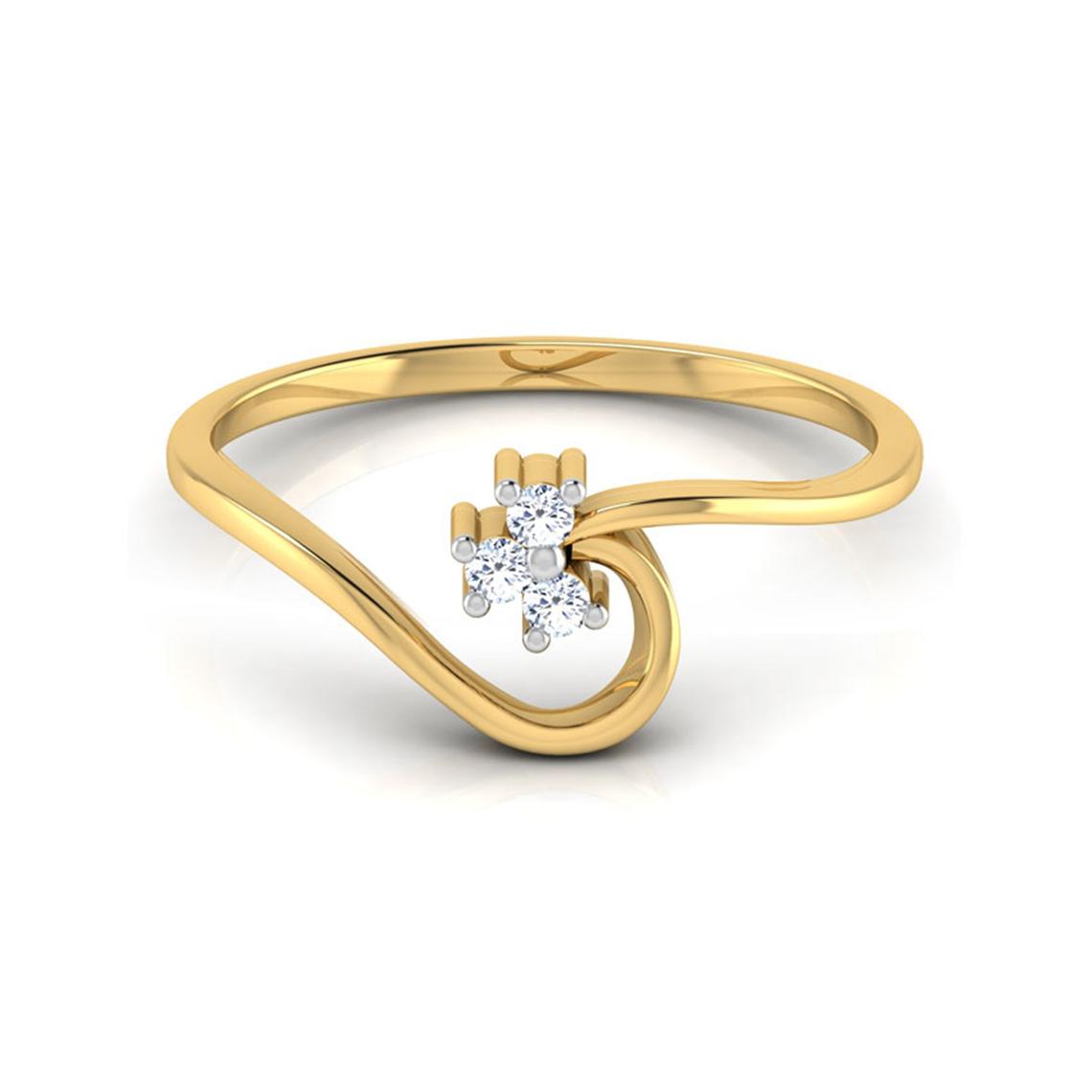 0.05 CT 925 Sterling Silver Round Cut Diamond Wedding Engagement Ring