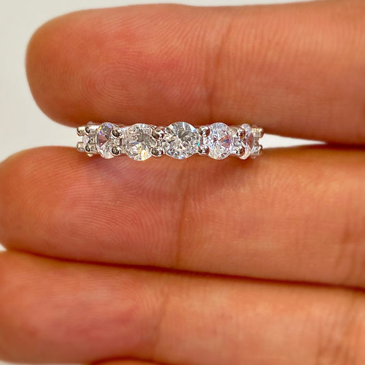 1 CT Round Cut CZ Diamond 925 Sterling Silver Full Eternity Band Ring
