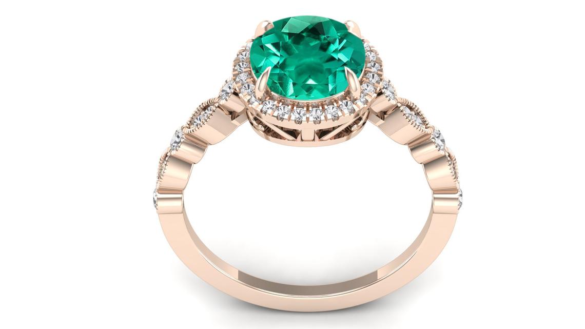 2 CT Round Cut Green Emerald Diamond 925 Sterling Silver Engagement Birthday Ring Gift For Her - atjewels.in
