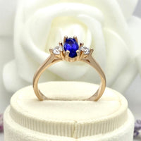1 CT Marquise Cut Tanzanite Rose Gold Over On 925 Sterling Silver Three Stone Ring
