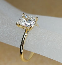 1 CT Cushion Cut Diamond 925 Sterling Silver Solitaire Engagement Ring