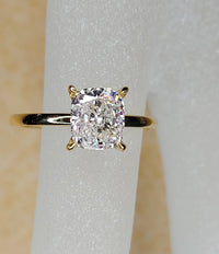 1 CT Cushion Cut Diamond 925 Sterling Silver Solitaire Engagement Ring