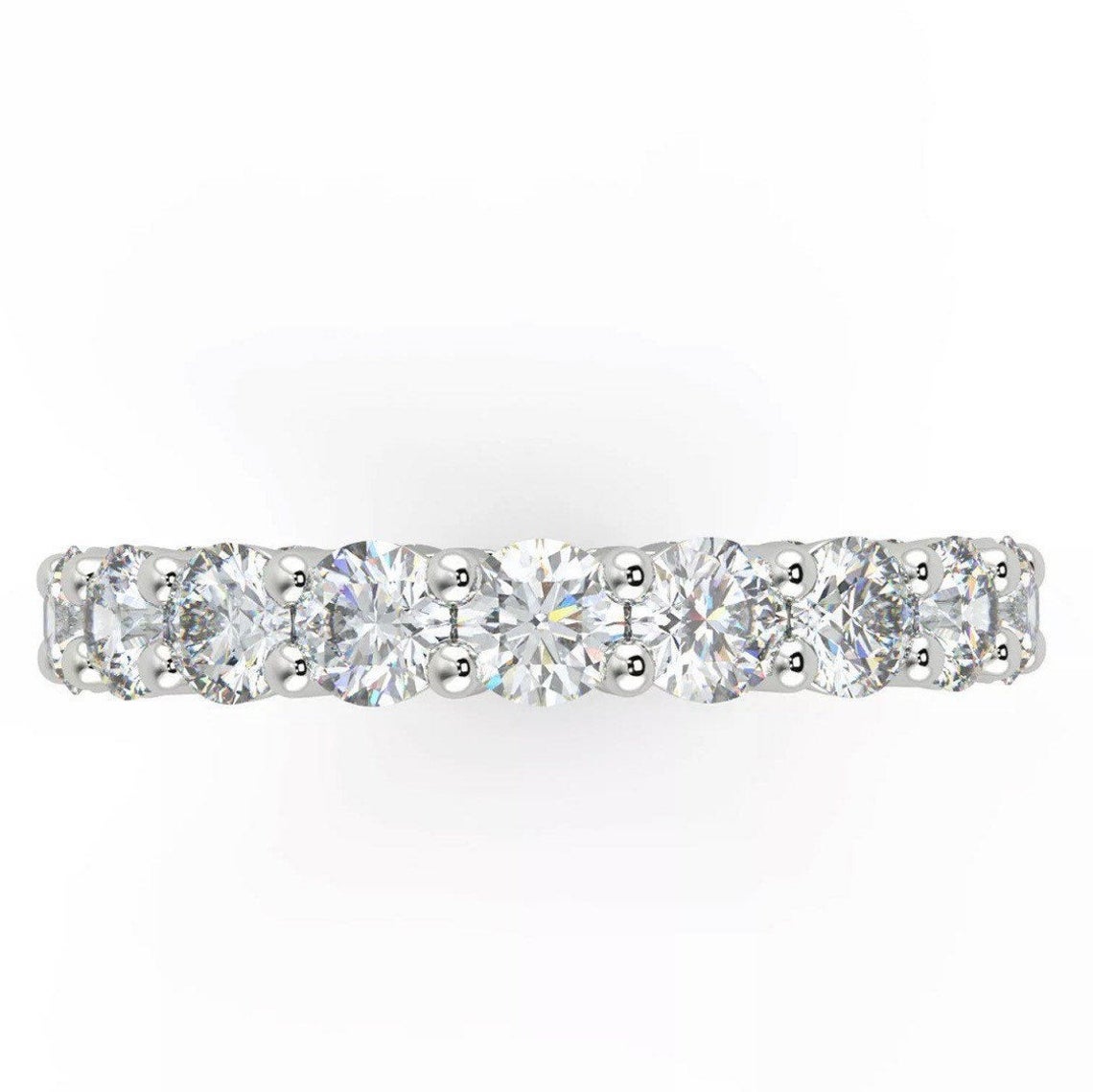 1 CT Round Cut CZ Diamond 925 Sterling Silver Full Eternity Band Ring