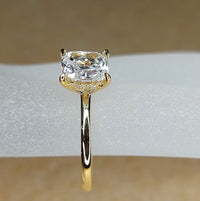 1 CT Cushion Cut Diamond 925 Sterling Silver Solitaire Engagement Ring