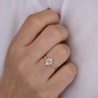 2.75 Ct Marquise Cut White CZ 925 Sterling Silver Engagement Cluster Ring Set