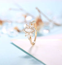 1 CT Marquise cut Diamond 925 Sterling Silver Cluster Promise ring
