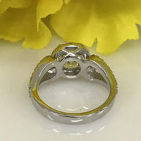 1 CT 925 Sterling Silver Round Cut Diamond Women Halo Anniversary Ring